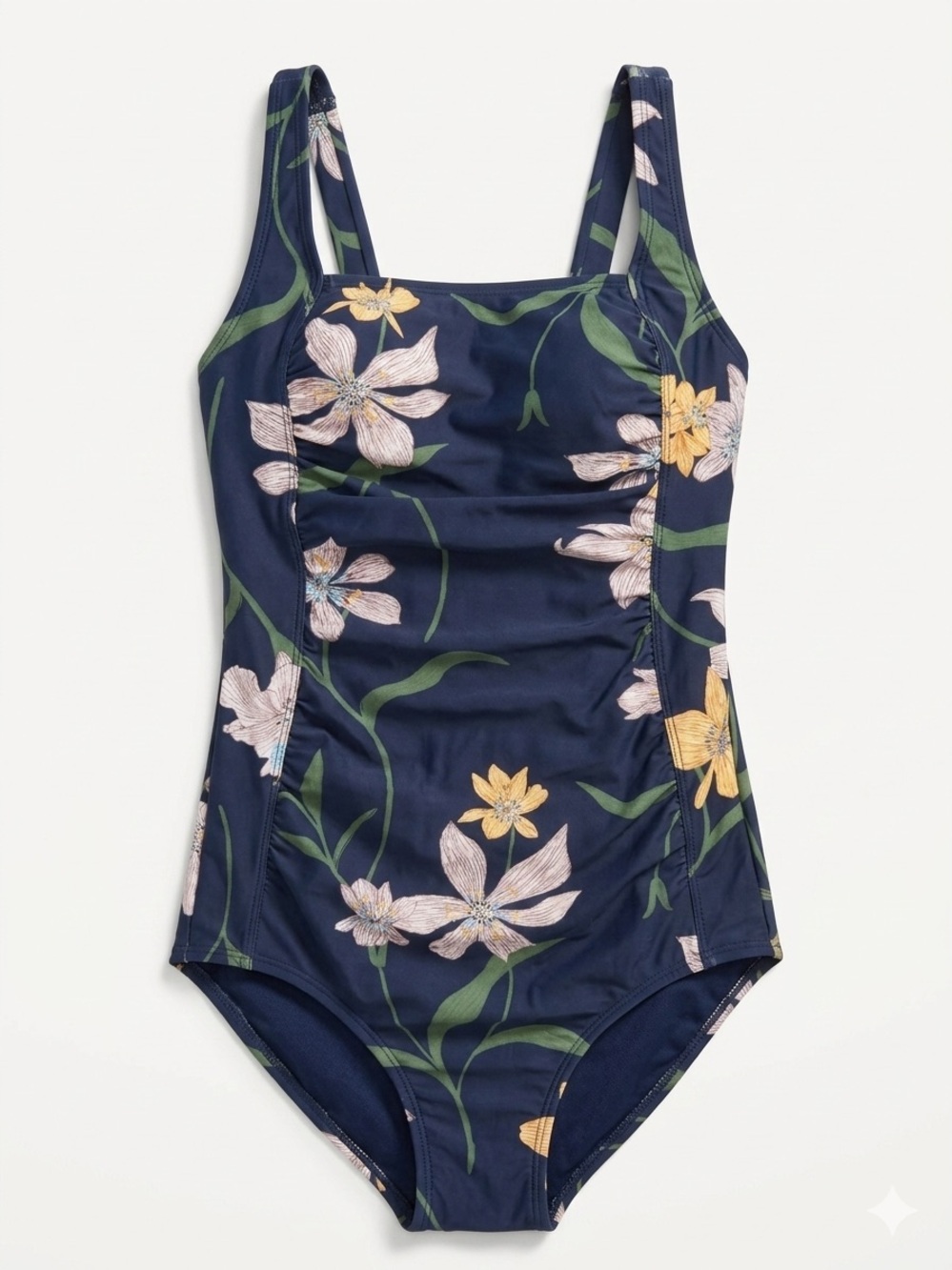 Shade & Shore Navy Floral One-Piece Swimsuit